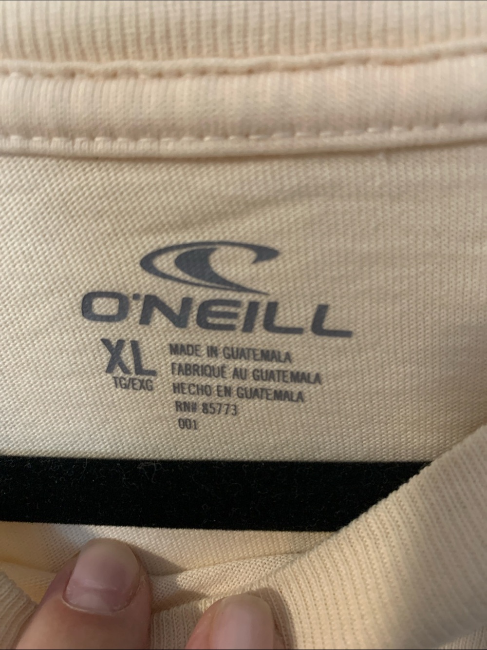 O'Neill Cream Floral Chest/Back Graphic Short Sleeve Tee - Picture 5 of 6